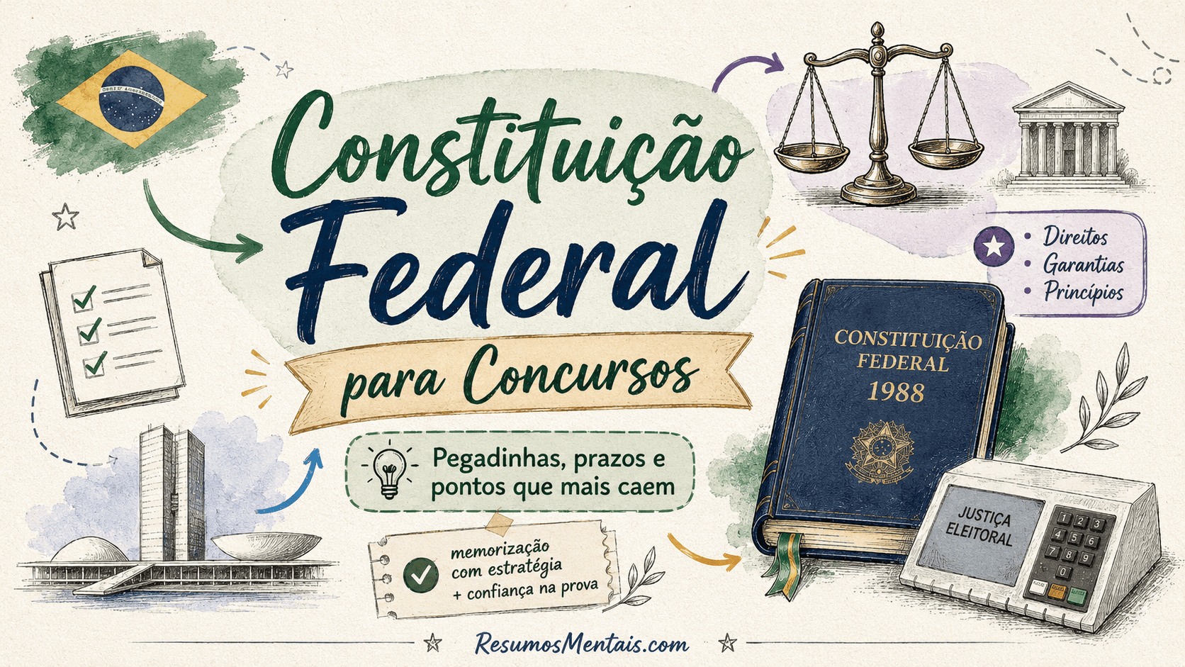 Prévia do Material Completo - Constituição Federal 1988 para Concursos